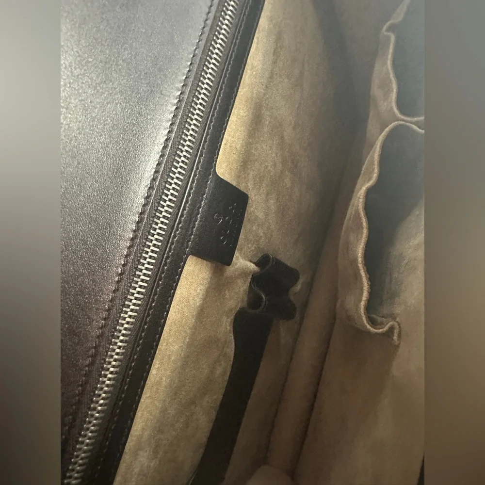 Gucci Diamante Double Gusset Briefcase Black